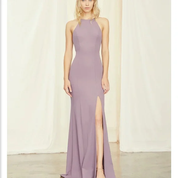 amsale formal dresses Satin Cascade Gown Twilight / 4 main image 0